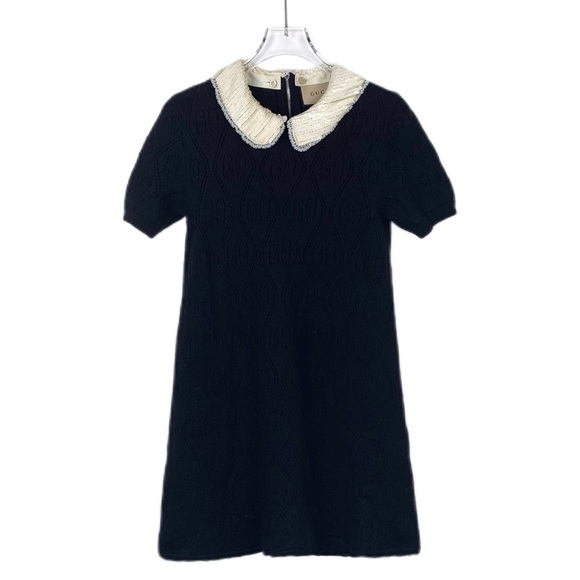 Gucci Elegant Black Dress with Cream Collar - Picture 1 of 7